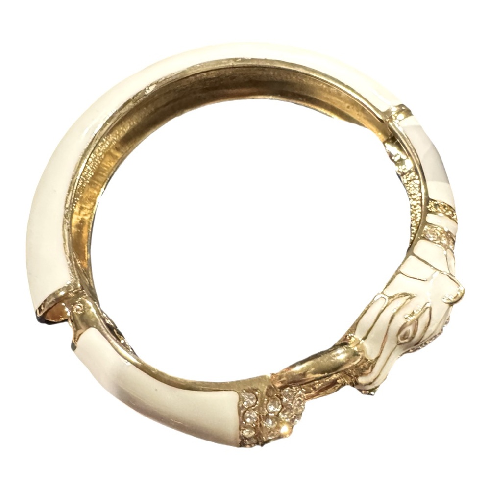 White Enamel Jaguar Clamper Bracelet - Picture 6 of 15